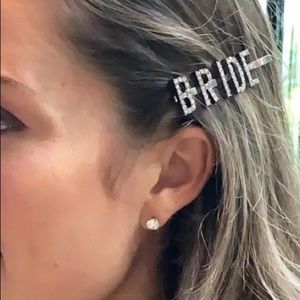 new silver bride hair clip